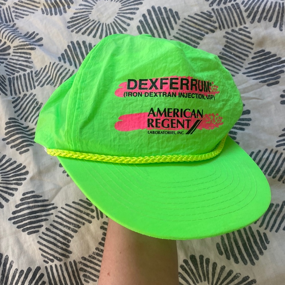 Vintage neon green cap